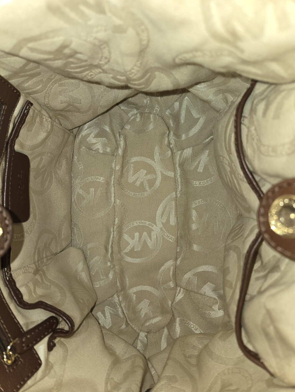Michael Michael Kors Taupe Canvas Hobo Shoulder Bag - EUC - Picture 9 of 14